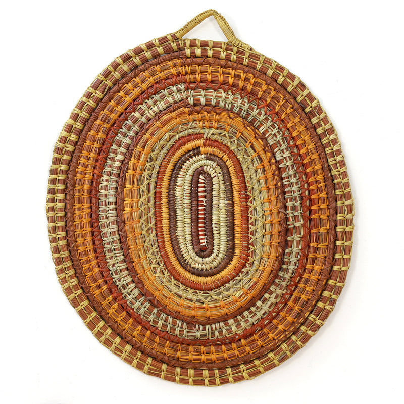 Aboriginal Artwork by Charmaine Ashley - Woven Mat - 43x34cm