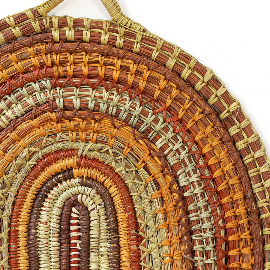 Aboriginal Artwork by Charmaine Ashley - Woven Mat - 43x34cm