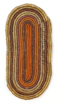 Aboriginal Artwork by Dorothy Bidingal, Gapuwiyak - Woven Mat 49x23cm