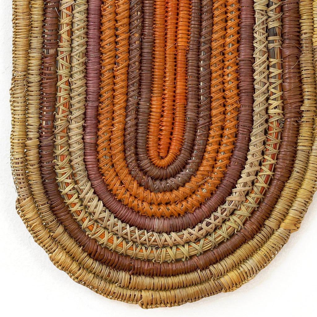 Aboriginal Artwork by Dorothy Bidingal, Gapuwiyak - Woven Mat 49x23cm