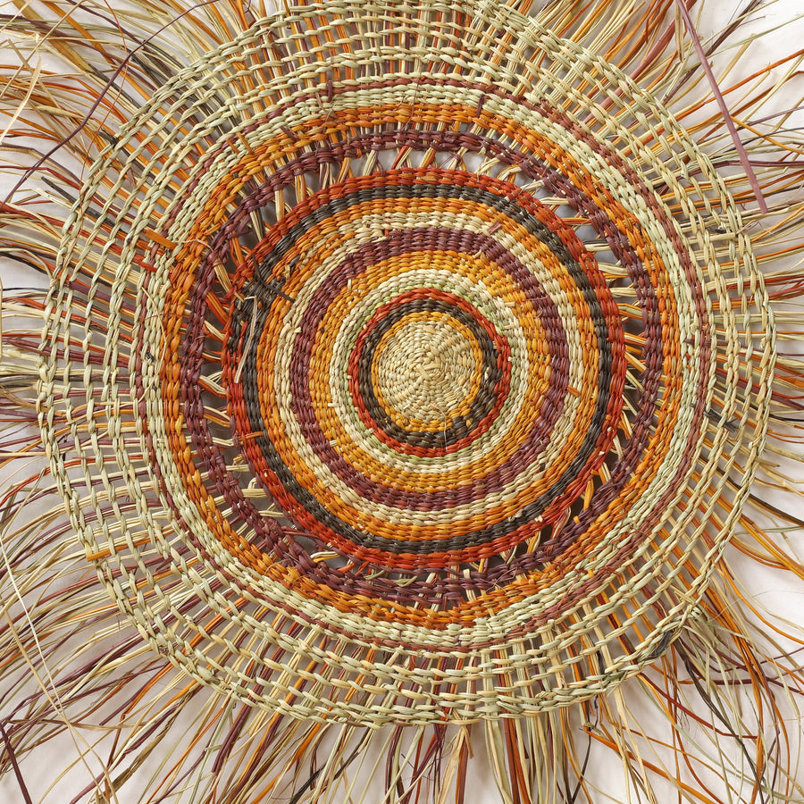 Aboriginal Artwork by Dorothy Dhulparrarrawuy Marrawungu - Woven Mat - 105cm
