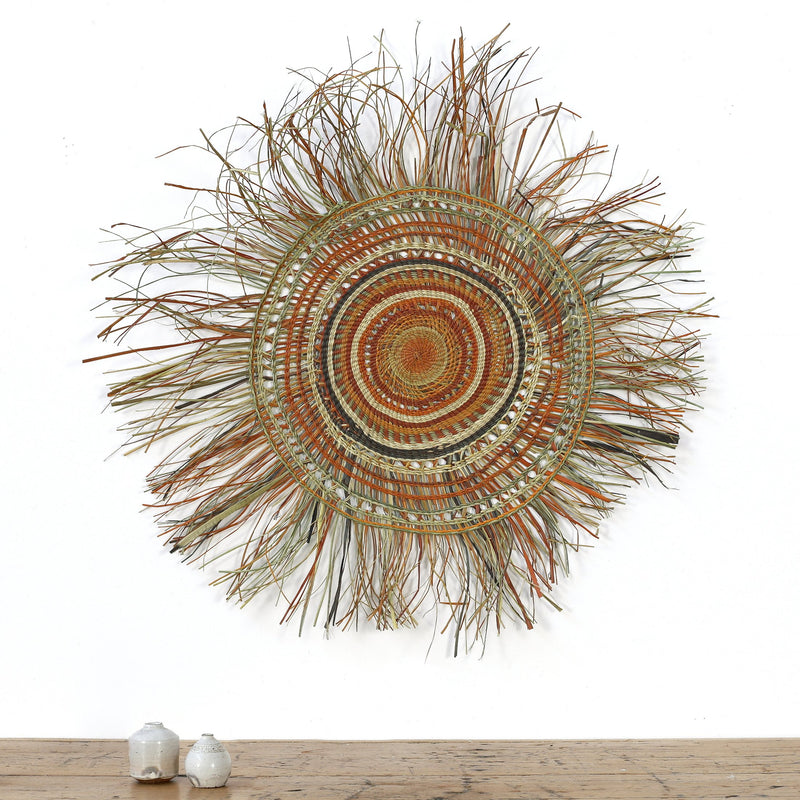 Aboriginal Artwork by Dorothy Dhulparrarrawuy Marrawungu - Woven Mat - 73cm