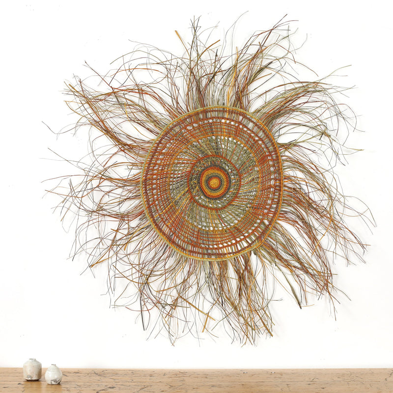 Aboriginal Artwork by Dorothy Dhulparrarrawuy Marrawungu - Woven Mat - 90cm