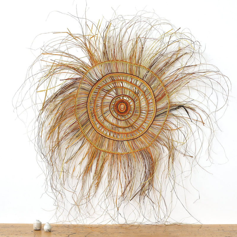 Aboriginal Artwork by Joy Gamunbuy Marrkula, Gapuwiyak - Woven Mat, 140cm