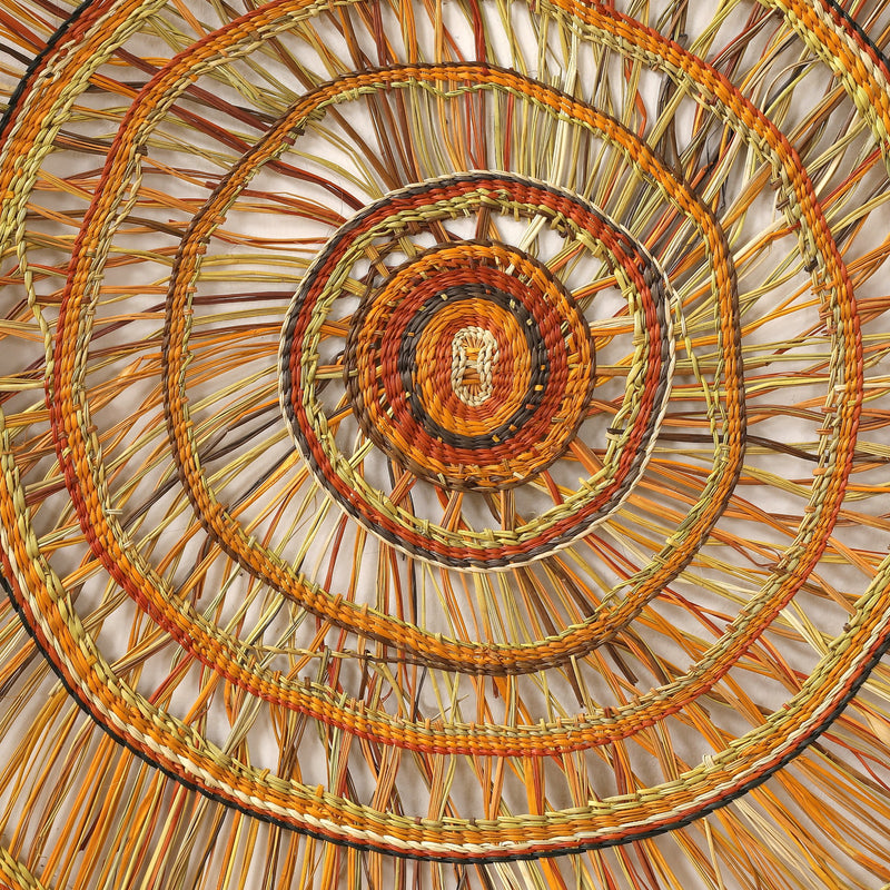 Aboriginal Artwork by Joy Gamunbuy Marrkula, Gapuwiyak - Woven Mat, 140cm