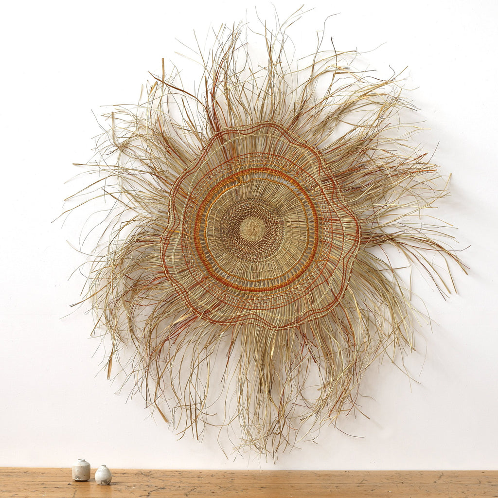 Aboriginal Artwork by Julie Marrkula Walangitj, Gapuwiyak - Woven Mat, 120cm
