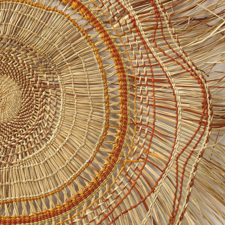 Aboriginal Artwork by Julie Marrkula Walangitj, Gapuwiyak - Woven Mat, 120cm
