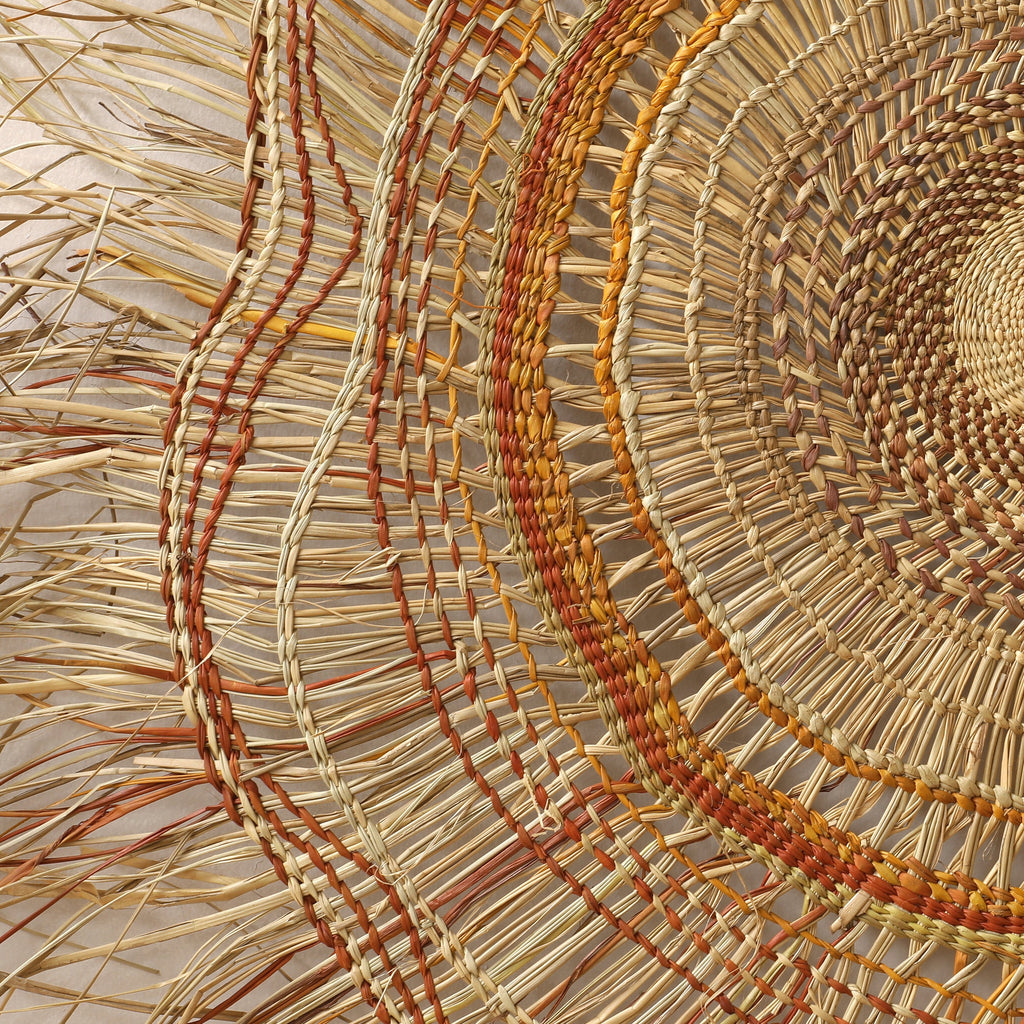 Aboriginal Artwork by Julie Marrkula Walangitj, Gapuwiyak - Woven Mat, 120cm