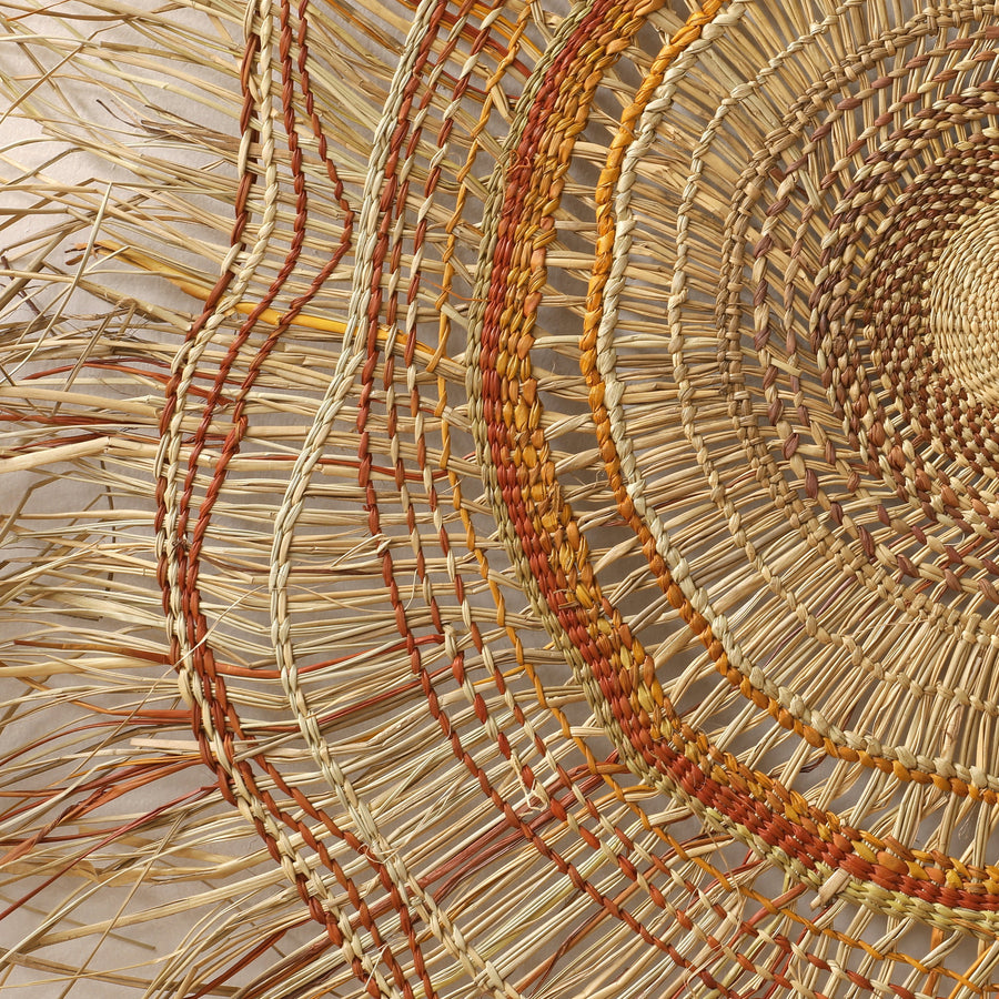 Aboriginal Artwork by Julie Marrkula Walangitj, Gapuwiyak - Woven Mat, 120cm