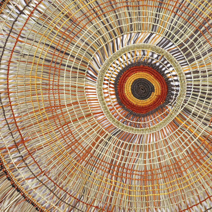 Aboriginal Artwork by Linda Dhapara Garmu - Woven Mat - 170cm