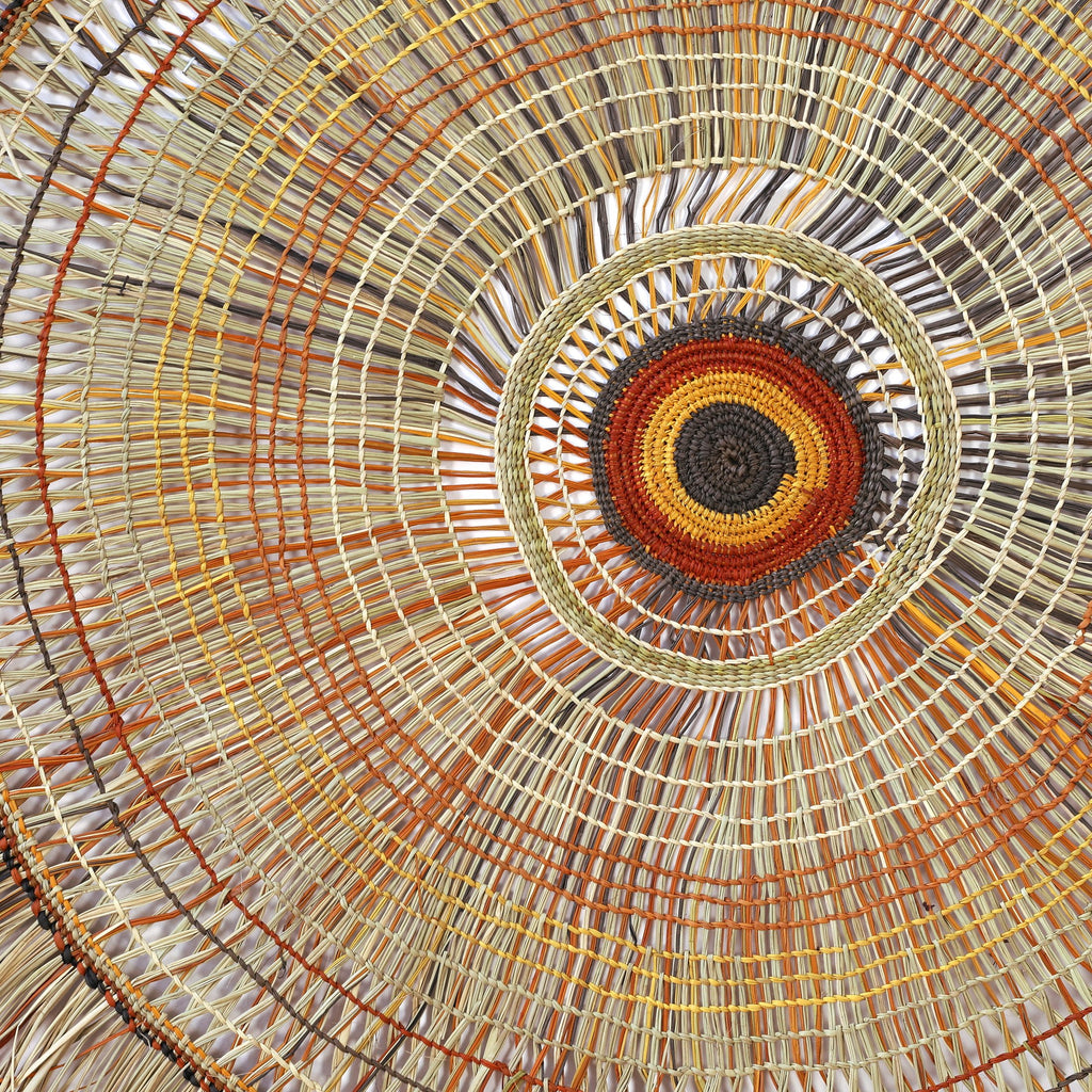 Aboriginal Artwork by Linda Dhapara Garmu - Woven Mat - 170cm - ART ARK®