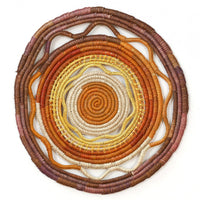 Aboriginal Artwork by Lucy Wanapuyngu - Woven Mat - 40x37cm