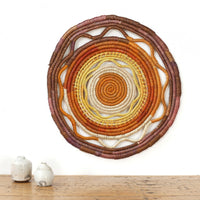 Aboriginal Artwork by Lucy Wanapuyngu - Woven Mat - 40x37cm