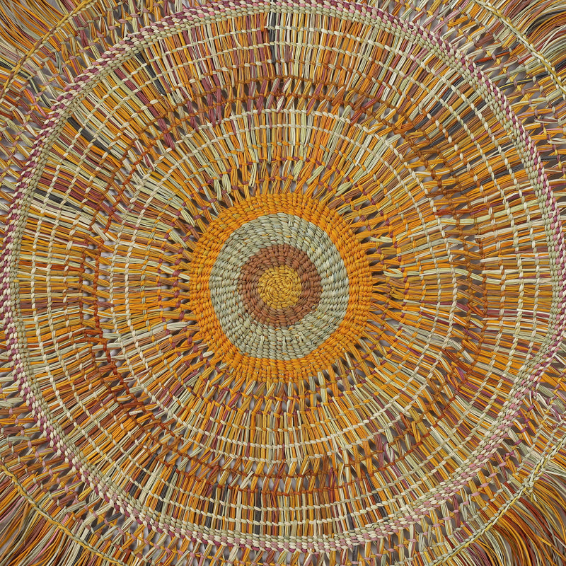 Aboriginal Artwork by Lucy Wanapuyungu, Gapuwiyak - Woven Mat