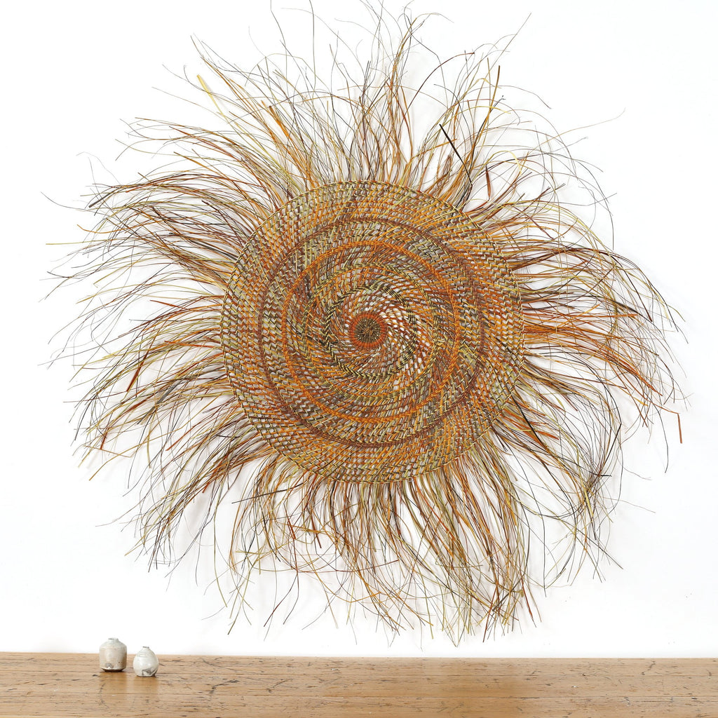 Aboriginal Artwork by Mary Guyula Rruwaypi - Woven Mat - 110cm