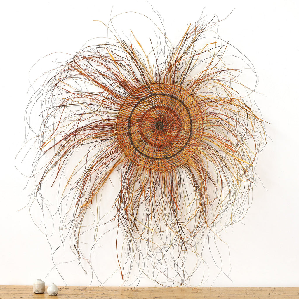Aboriginal Artwork by Mary Guyula Rruwaypi - Woven Mat - 110cm