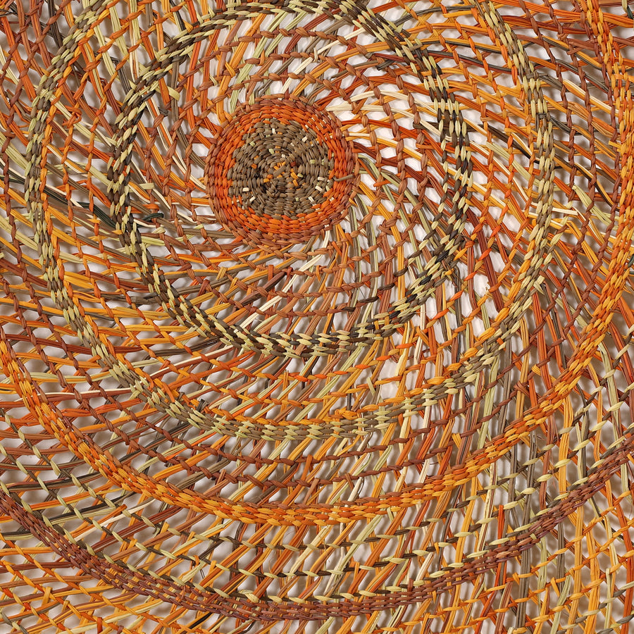 Aboriginal Artwork by Mary Guyula Rruwaypi - Woven Mat - 110cm