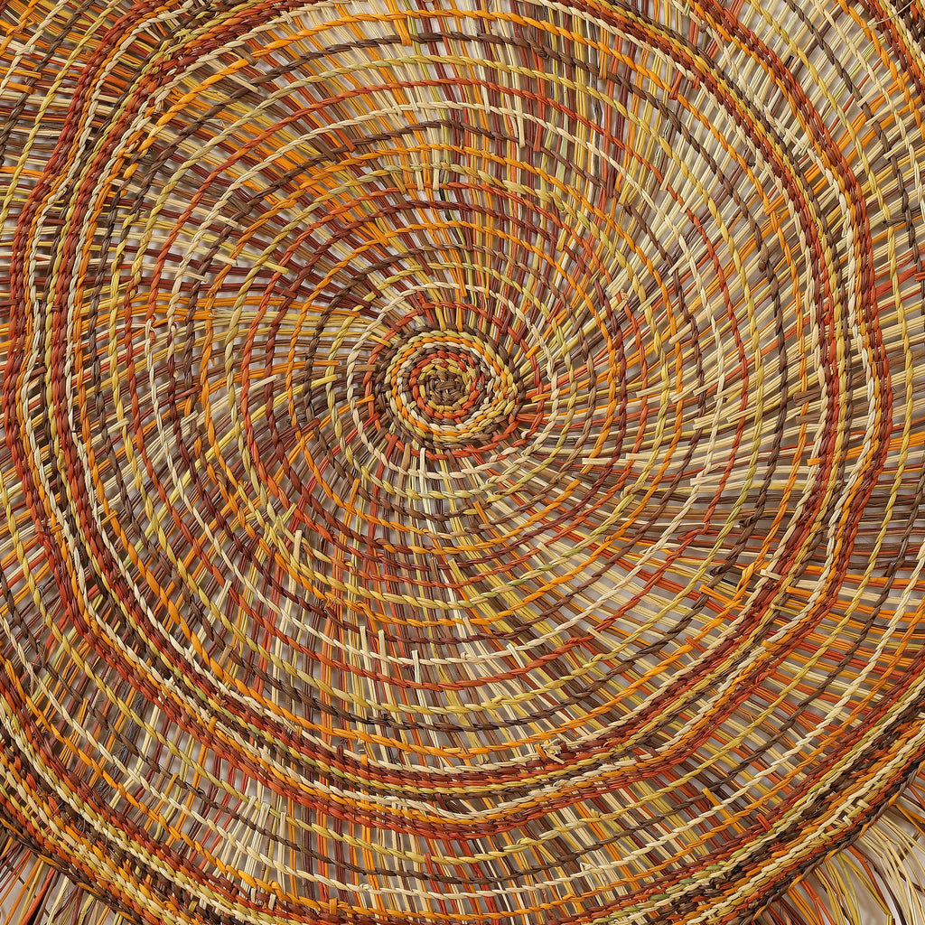 Aboriginal Artwork by Mary Guyula Rruwaypi - Woven Mat - 110cm