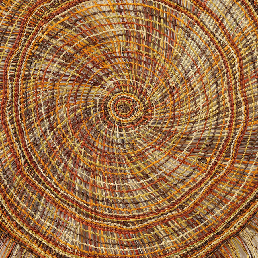 Aboriginal Artwork by Mary Guyula Rruwaypi - Woven Mat - 110cm