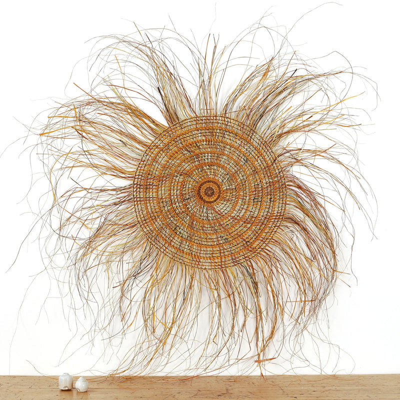 Aboriginal Artwork by Mary Guyula Rruwaypi - Woven Mat - 150cm