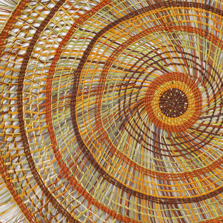 Aboriginal Artwork by Mary Guyula Rruwaypi - Woven Mat - 150cm