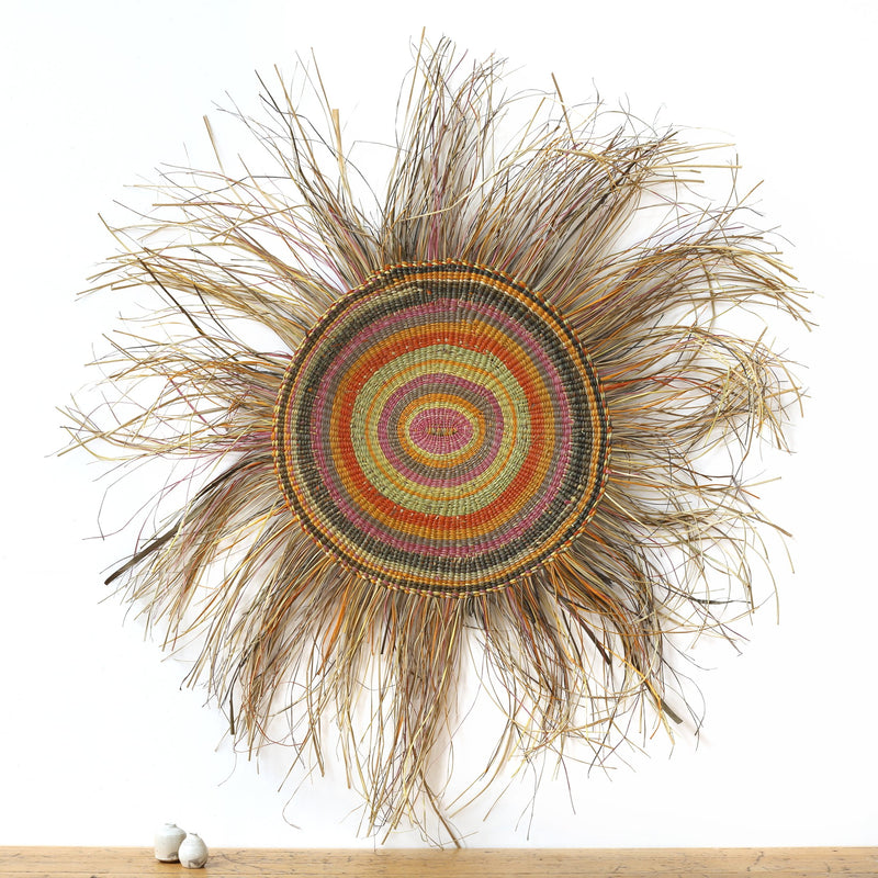 Aboriginal Artwork by Noreena Ashley Matay, Gapuwiyak - Woven Mat, 130cm
