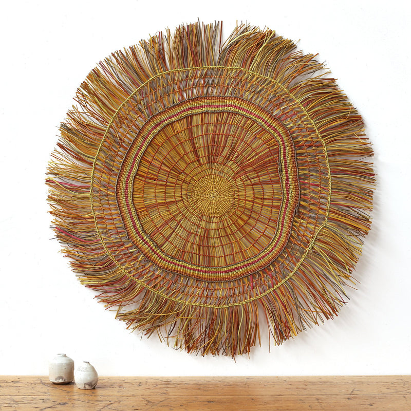 Aboriginal Artwork by Tracy Gandimil Wanapuyngu, Gapuwiyak - Woven Mat, 76cm