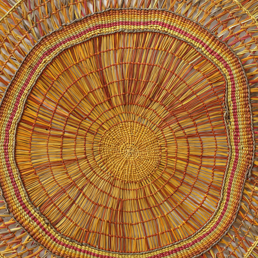 Aboriginal Artwork by Tracy Gandimil Wanapuyngu, Gapuwiyak - Woven Mat, 76cm