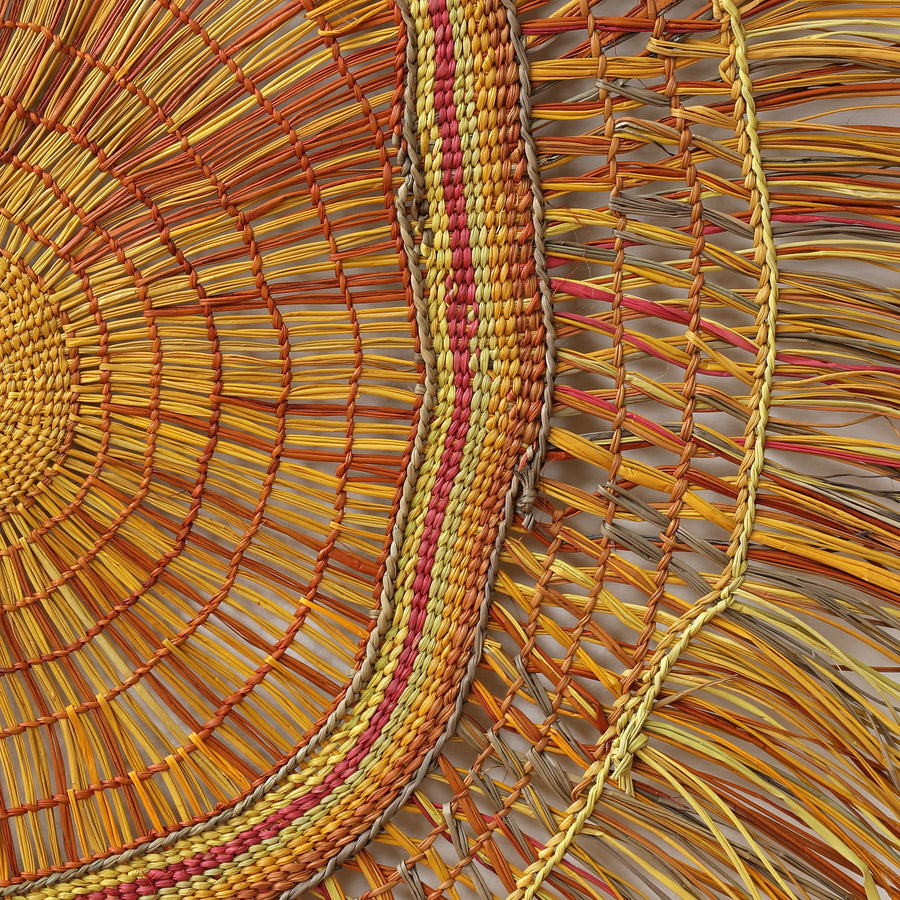 Aboriginal Artwork by Tracy Gandimil Wanapuyngu, Gapuwiyak - Woven Mat, 76cm