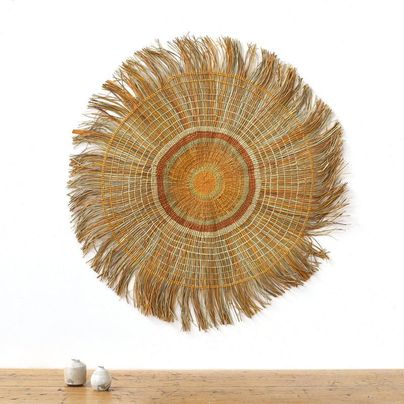 Aboriginal Artwork by Tracy Gandimil Wanapuyngu, Gapuwiyak - Woven Mat, 77cm