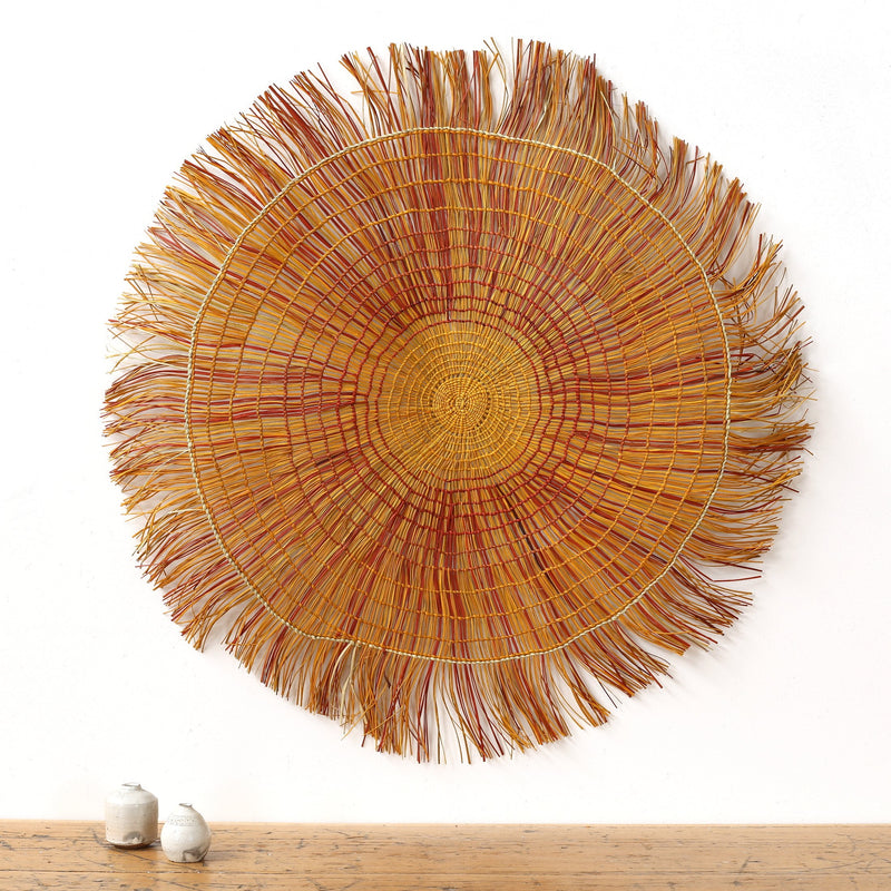 Aboriginal Artwork by Tracy Gandimil Wanapuyngu, Gapuwiyak - Woven Mat, 77cm