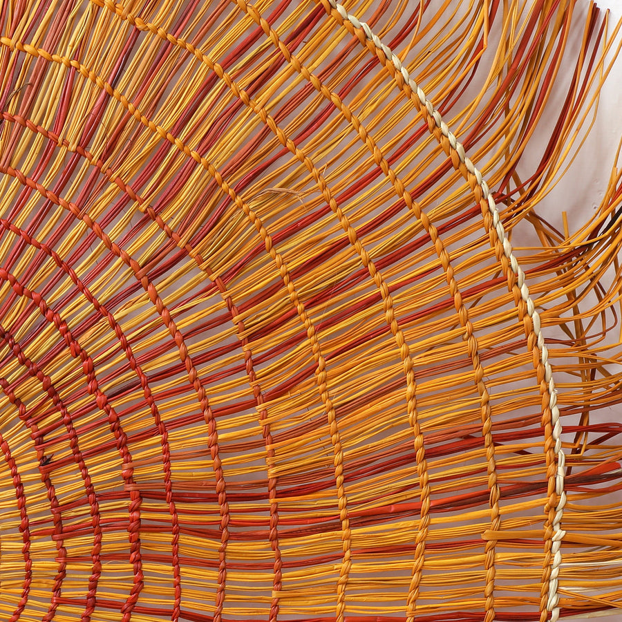 Aboriginal Artwork by Tracy Gandimil Wanapuyngu, Gapuwiyak - Woven Mat, 77cm