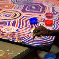 Aboriginal Art by Jeani Napangardi Lewis, Mina Mina Jukurrpa - Ngalyipi, 91x91cm - ART ARK®