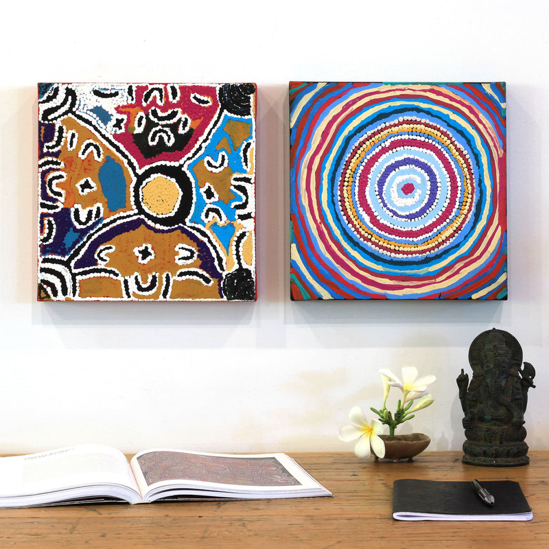 Aboriginal Artwork by Ivy Napangardi Poulson, Pikilyi Jukurrpa, 30x30cm