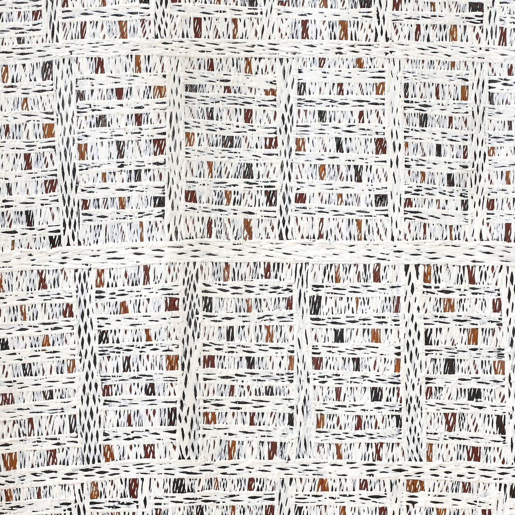 Aboriginal Art by Ḏirrpu Marawili Noŋgirrŋa, Djapu Design, 60x27cm Bark - ART ARK®