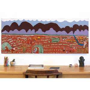 Aboriginal Art by Jennifer Forbes, Bush trip to my homelands, 153x61cm - ART ARK®
