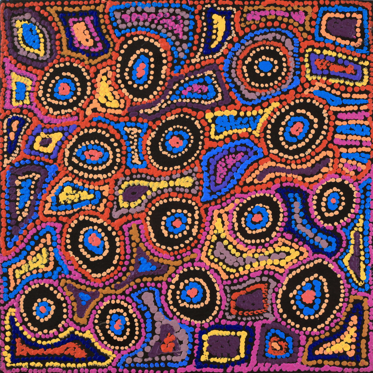 Aboriginal Art by Joy Nangala Brown, Yumari Jukurrpa, 30x30cm - ART ARK®