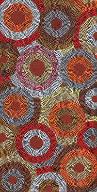 Aboriginal Artwork by Leavannia Nampijinpa Watson, Ngapa Jukurrpa - Puyurru, 91x46cm