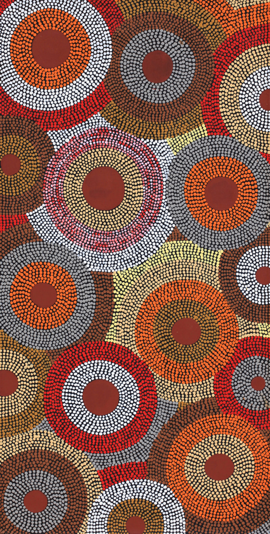Aboriginal Artwork by Leavannia Nampijinpa Watson, Ngapa Jukurrpa - Puyurru, 91x46cm