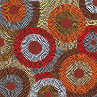 Aboriginal Artwork by Leavannia Nampijinpa Watson, Ngapa Jukurrpa - Puyurru, 91x46cm