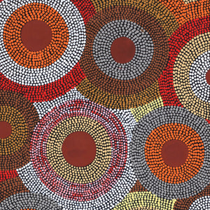 Aboriginal Art by Leavannia Nampijinpa Watson, Ngapa Jukurrpa - Puyurru, 91x46cm - ART ARK®