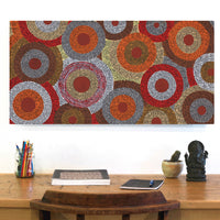 Aboriginal Artwork by Leavannia Nampijinpa Watson, Ngapa Jukurrpa - Puyurru, 91x46cm