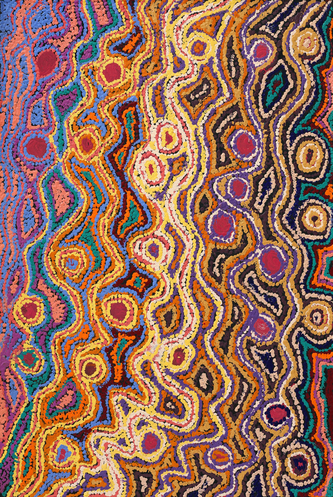 Aboriginal Artwork by Magda Nakamarra Curtis, Lappi Lappi Jukurrpa, 91x61cm