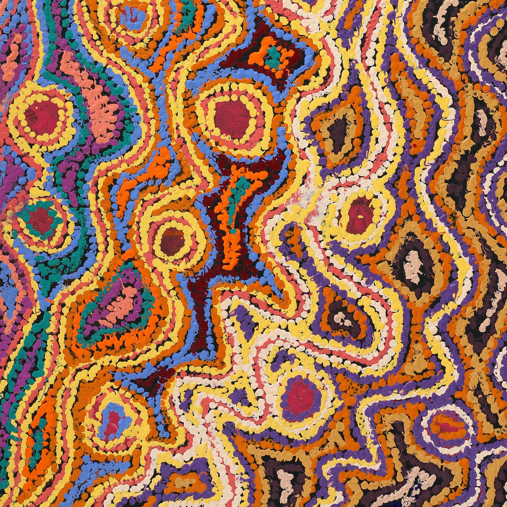Aboriginal Artwork by Magda Nakamarra Curtis, Lappi Lappi Jukurrpa, 91x61cm