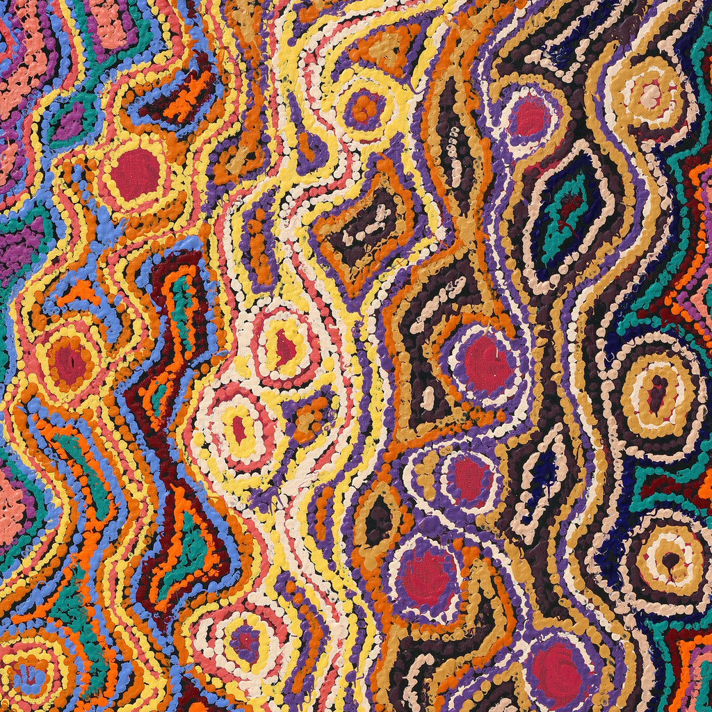 Aboriginal Artwork by Magda Nakamarra Curtis, Lappi Lappi Jukurrpa, 91x61cm