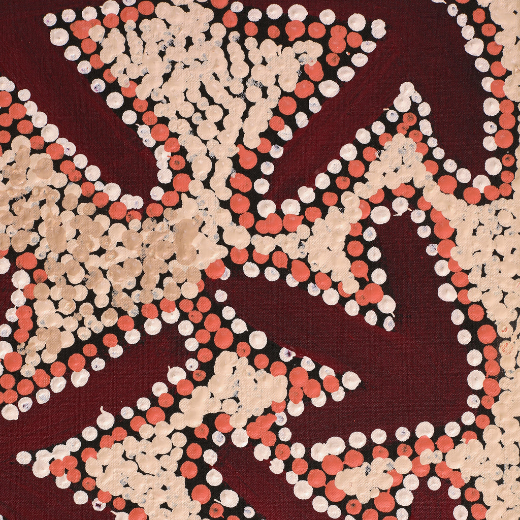 Aboriginal Artwork by Margaret Nangala Gallagher, Yankirri Jukurrpa (Emu Dreaming), 122x30cm