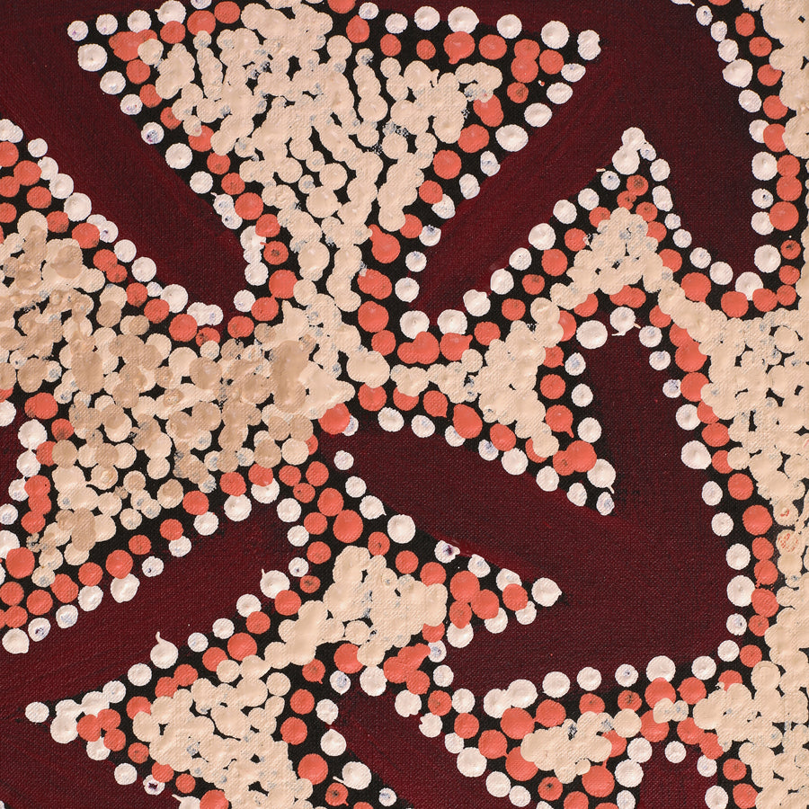 Aboriginal Artwork by Margaret Nangala Gallagher, Yankirri Jukurrpa (Emu Dreaming), 122x30cm