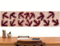 Aboriginal Artwork by Margaret Nangala Gallagher, Yankirri Jukurrpa (Emu Dreaming), 122x30cm