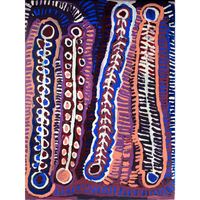 Aboriginal Artwork by Murdie Nampijinpa Morris, Malikijarra Jukurrpa, 61x46cm