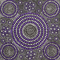 Aboriginal Artwork by Roseanne Nangala Stirling, Patterns of the Landscape around Yuendumu, 30x30cm